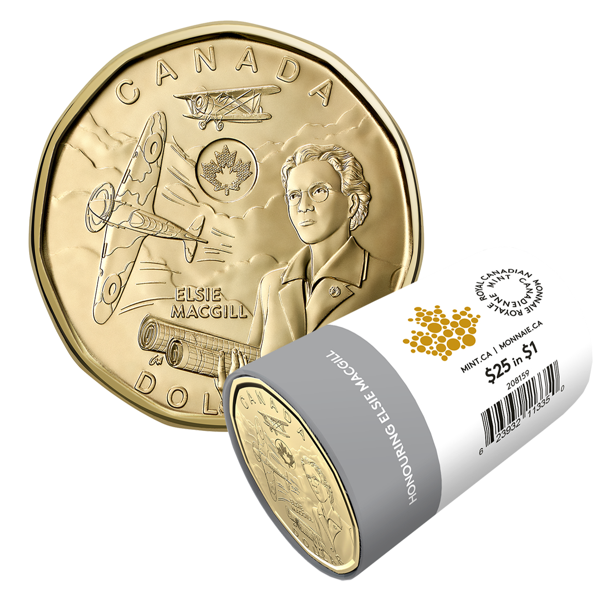 2023 $1 Honouring Elsie MacGill Non-Colourized Special Wrap Roll