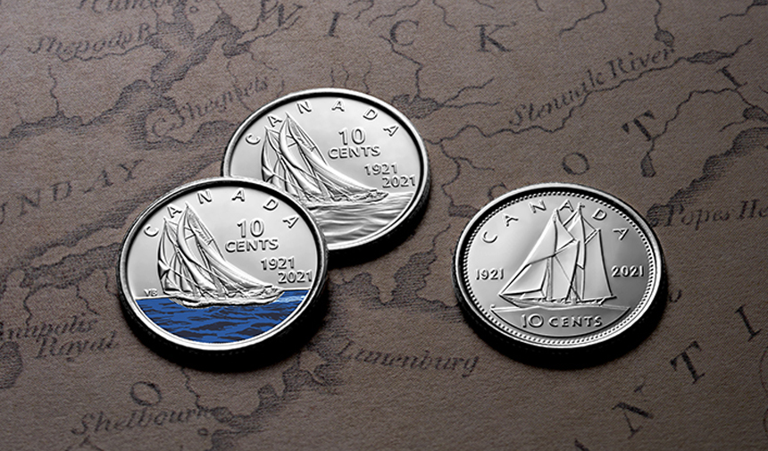 2021 anniversary of the launch of Bluenose commemorative dimes