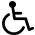 Icon image of wheelchair for Accessibility.