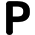 Icon image of P for Parking.