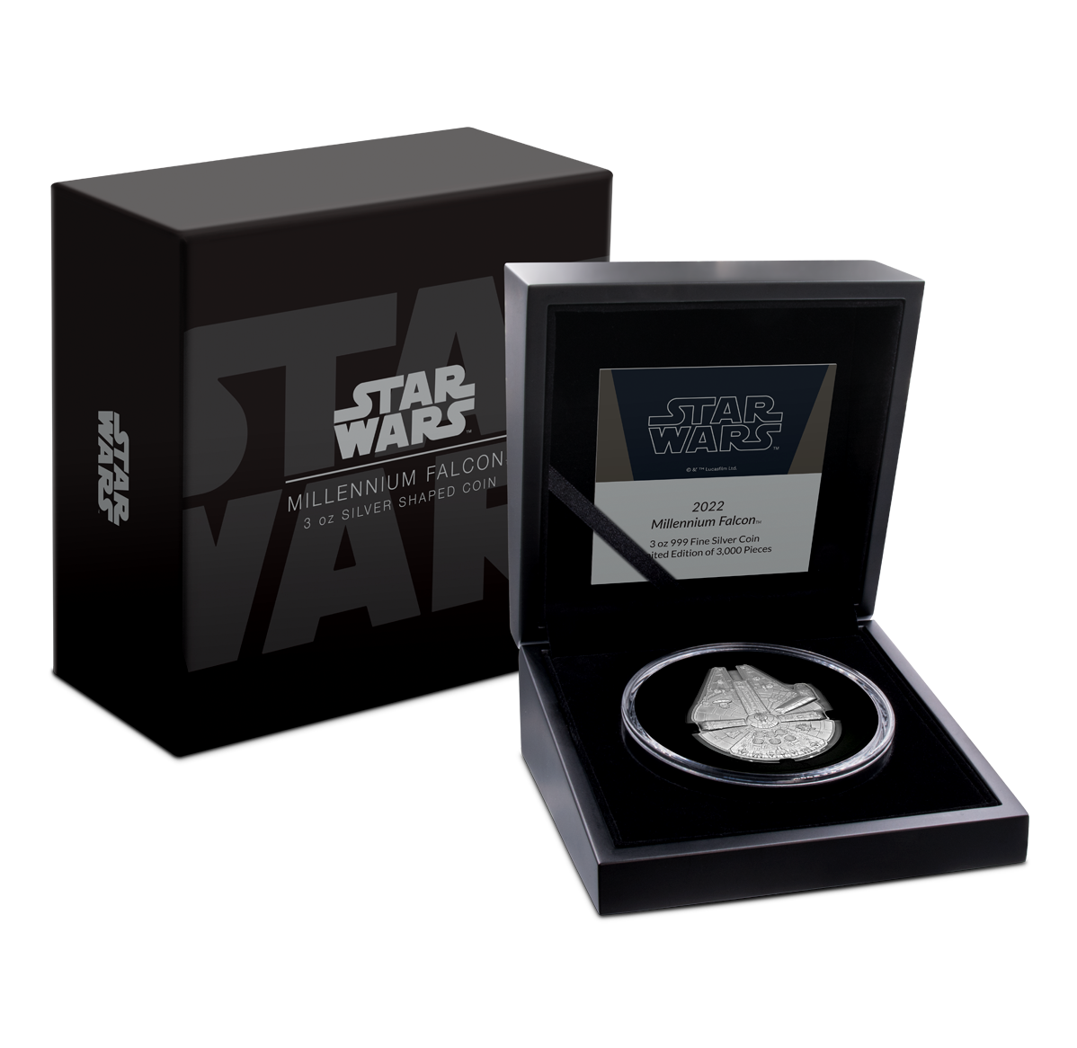 3 oz. Pure Silver Coin - Millennium Falcon(TM) (2022) | The 3 oz. Pure Silver Coin - Millennium Falcon(TM) (2022) | The