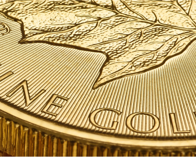 Close up of a gold bullion coin Close up of a gold bullion coin