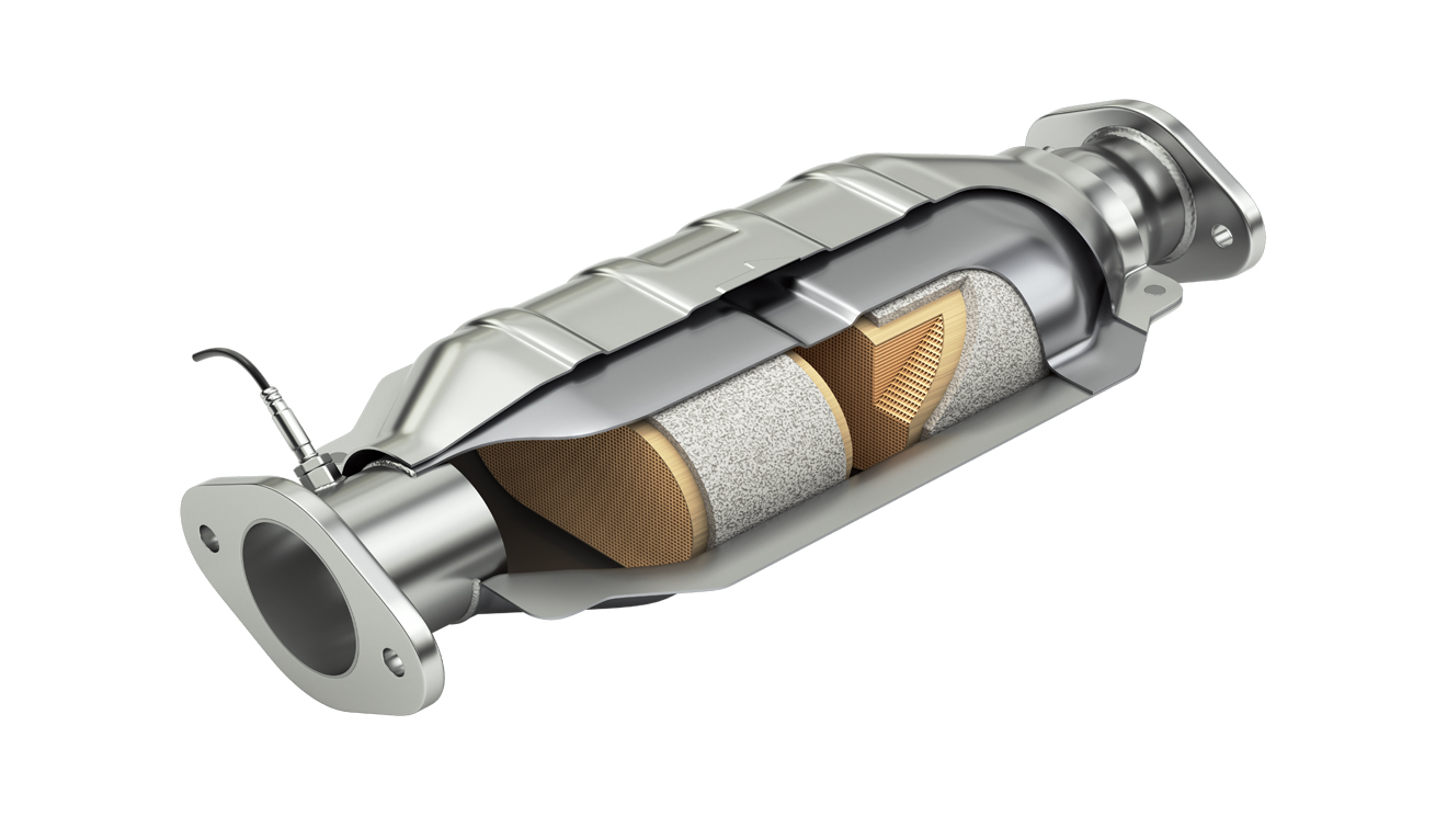 Cross section of catalytic converter Cross section of catalytic converter