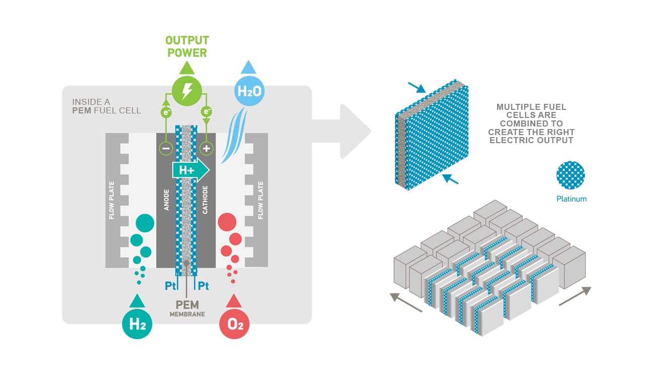 Inside a PME fuel cell Inside a PME fuel cell