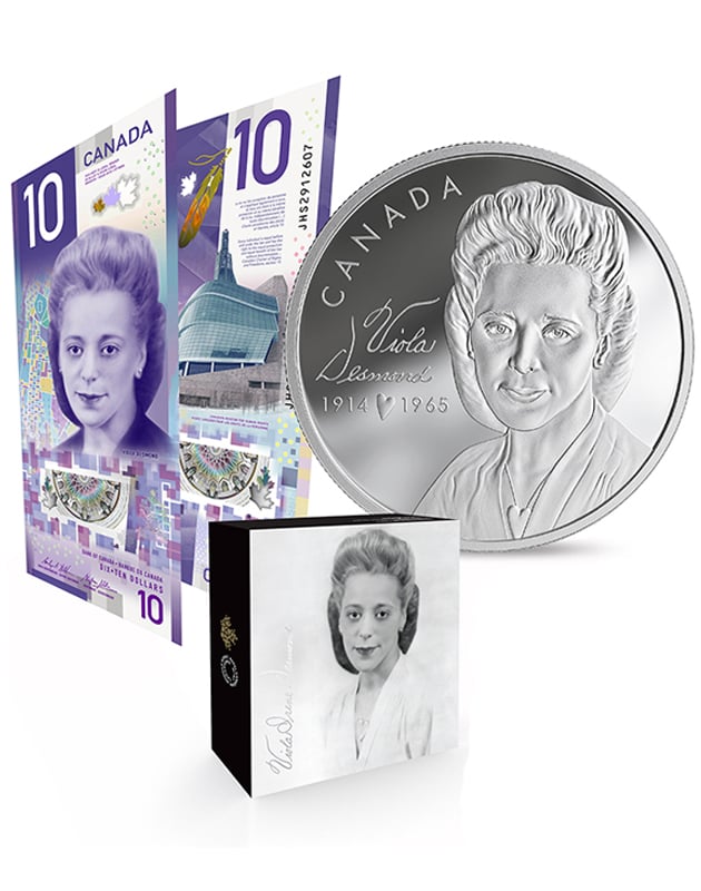 Pure Silver Coin and $10 Bank Note Set - Viola Desmond  (2019)