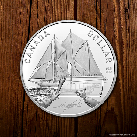 Proof Silver Dollar – 100th Anniversary of Bluenose (2021)
