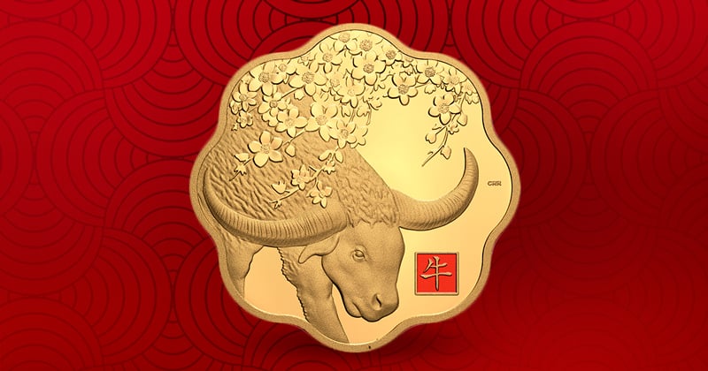 Pure Gold One Kilogram Lunar Lotus Coin - Year of the Ox