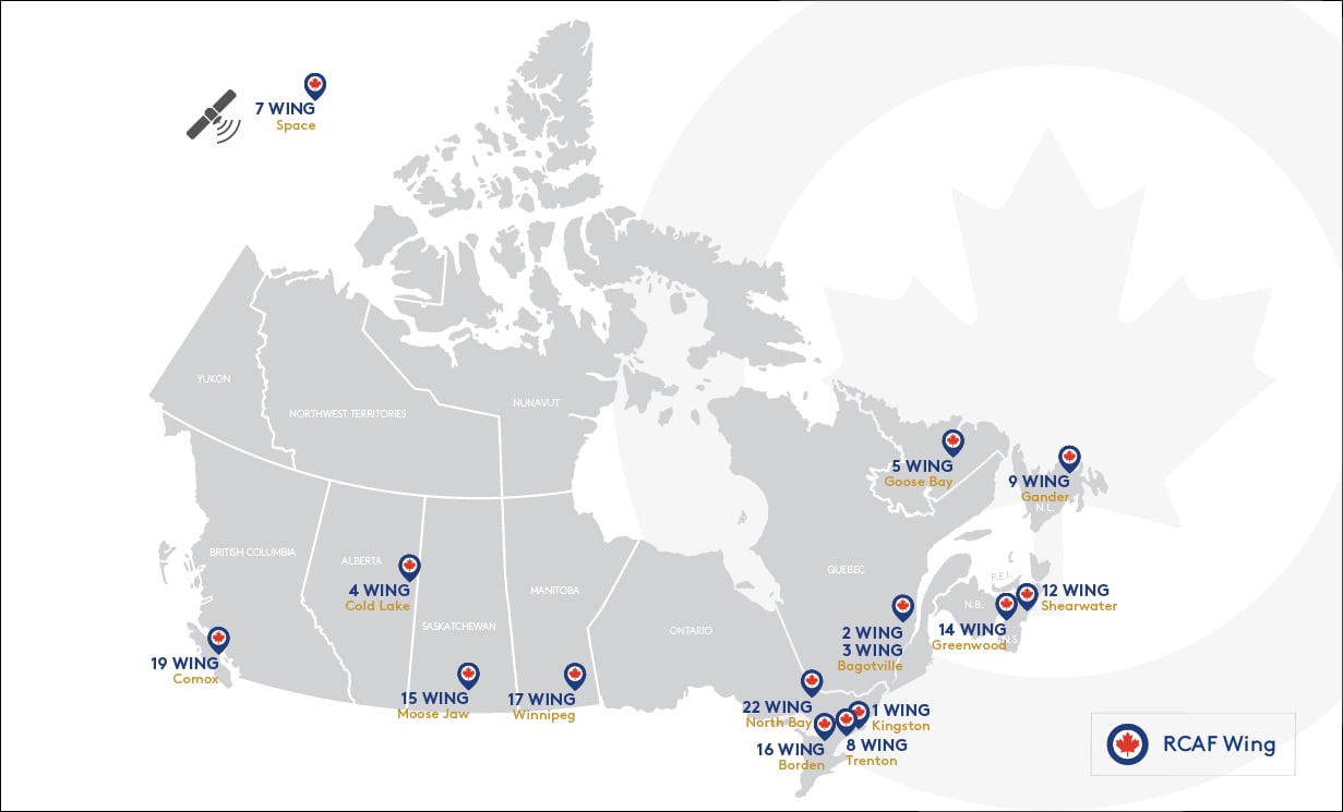 image Map of RCAF Wings