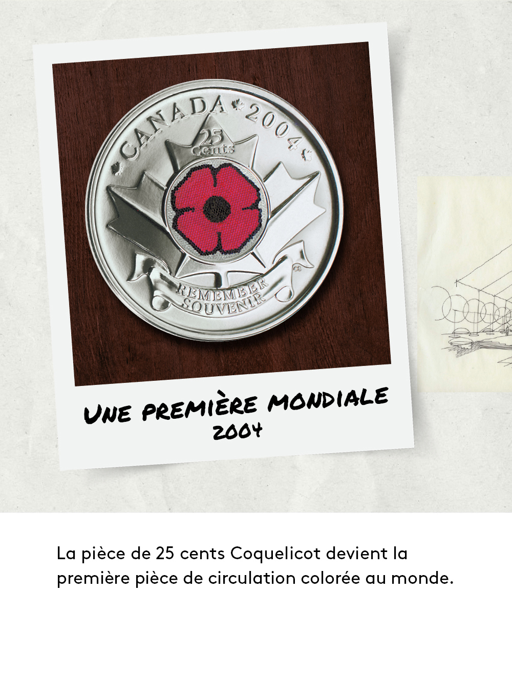 La pièce de 25 cents Coquelicot devient la première pièce de circulation colorée au monde.