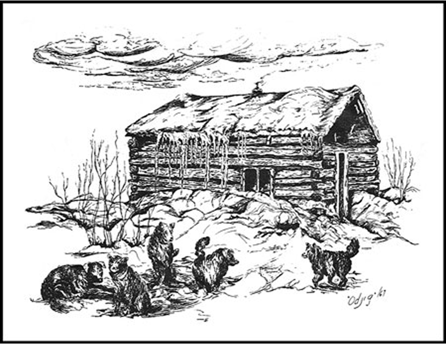 1003 Chemahawin Cabin, Series of the North, 1967 - Daphne Odjig 1003 Chemahawin Cabin, Series of the North, 1967 - Daphne Odjig