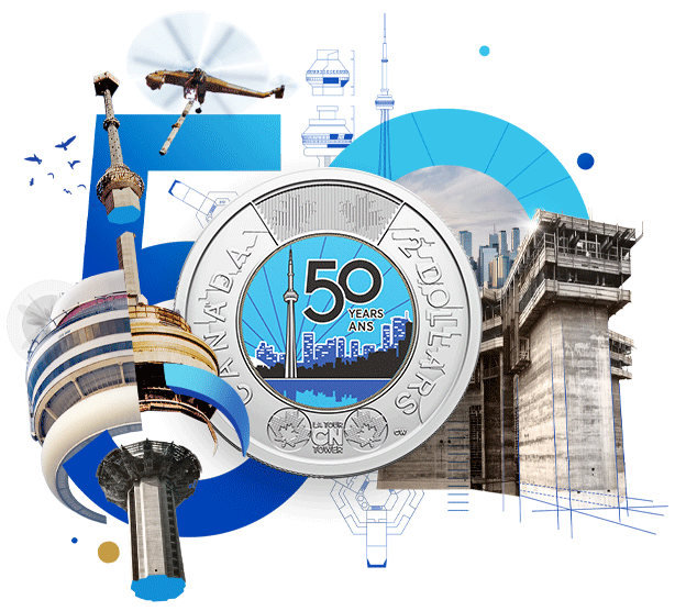 CN Tower Commemorative $2 Circulation Coin GIF 