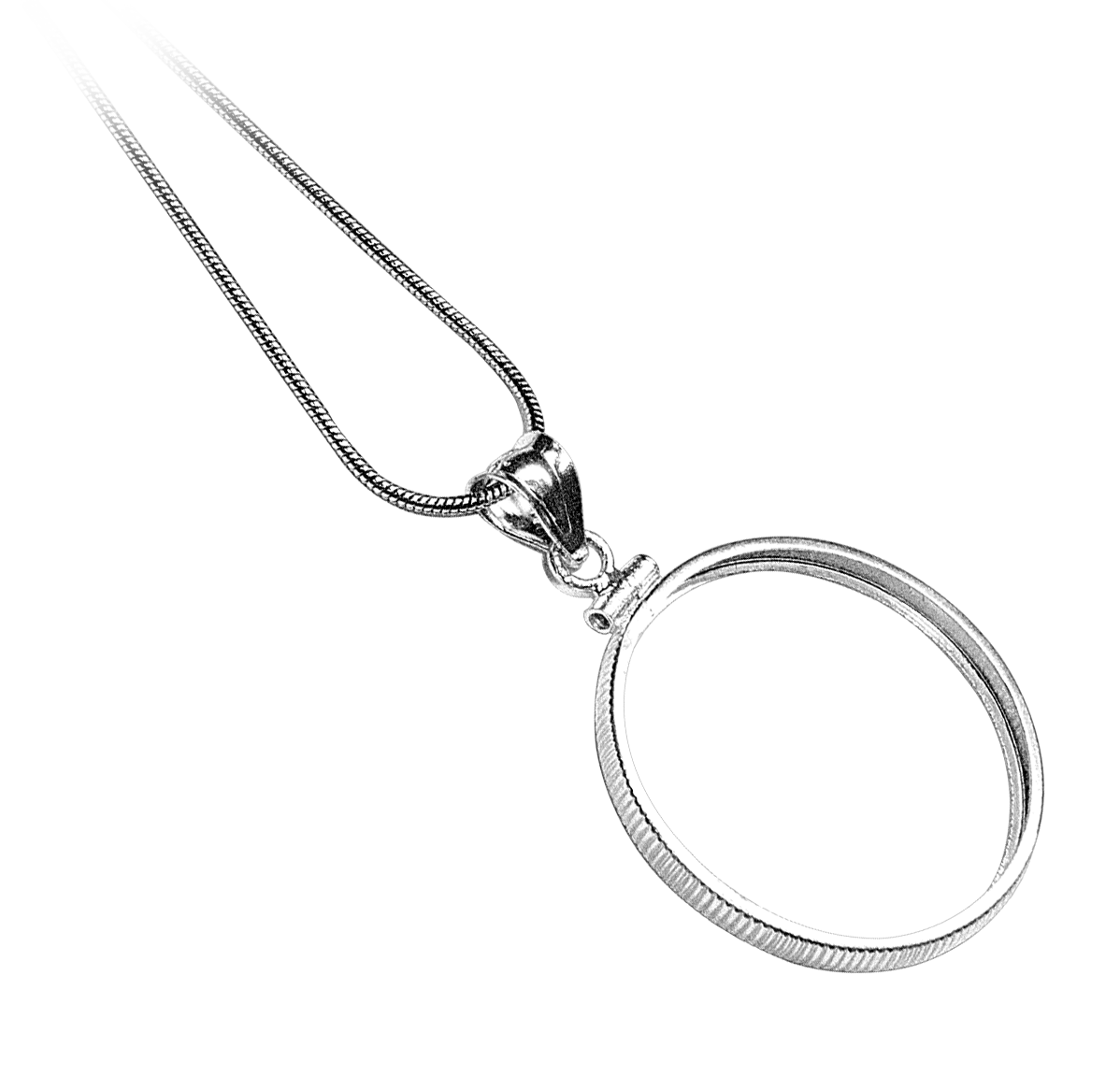 34 mm Sterling Silver Pendant NecklaceMaking Kit (coin not included