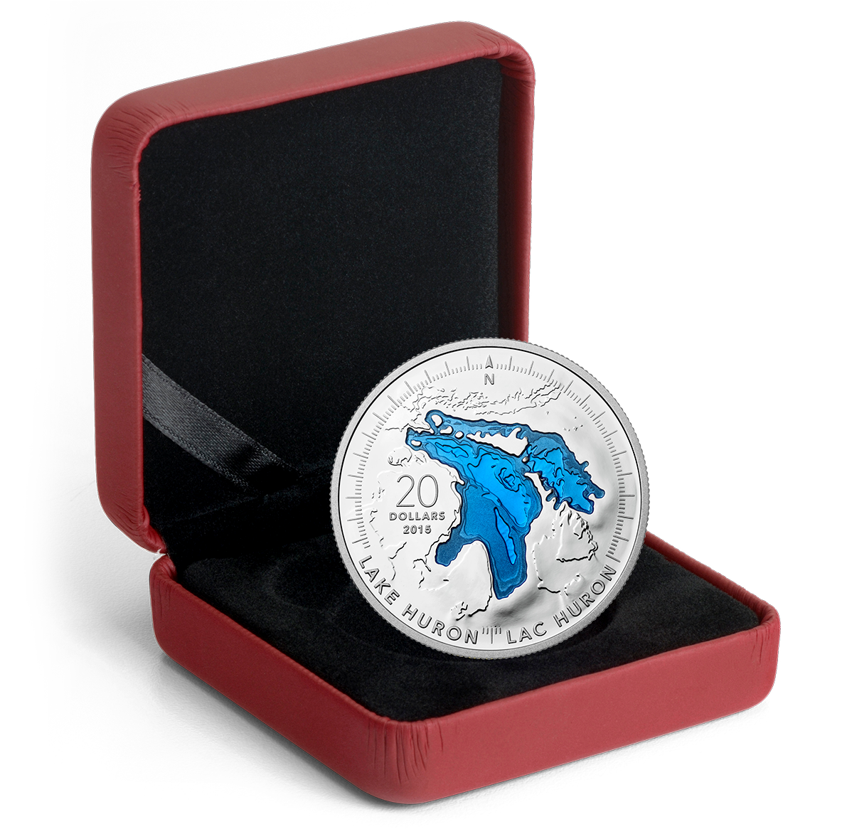 1 oz. Fine Silver Coin Lake Huron Mintage 10,000 (2015) The