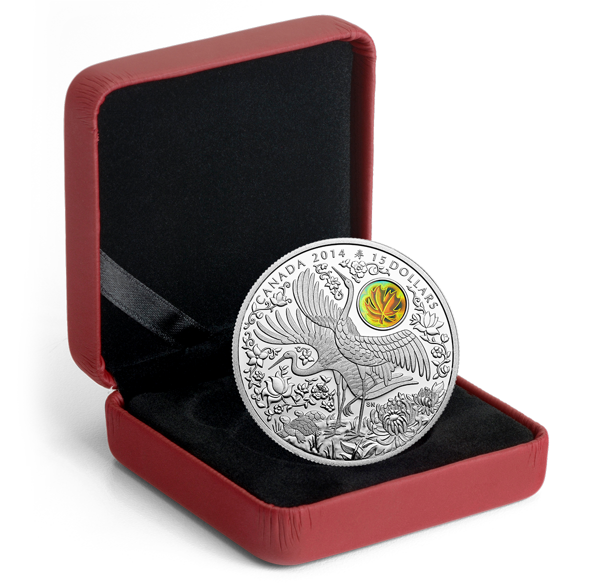  CANADIAN MINT MONNAIE 記念メダル Fine Silver Hologram Coin - Maple of Longevity - Mintage