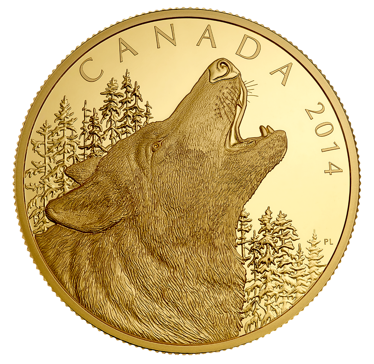 1/2 Kilogram Pure Gold Coin - Howling Wolf - Mintage: 25 (2014