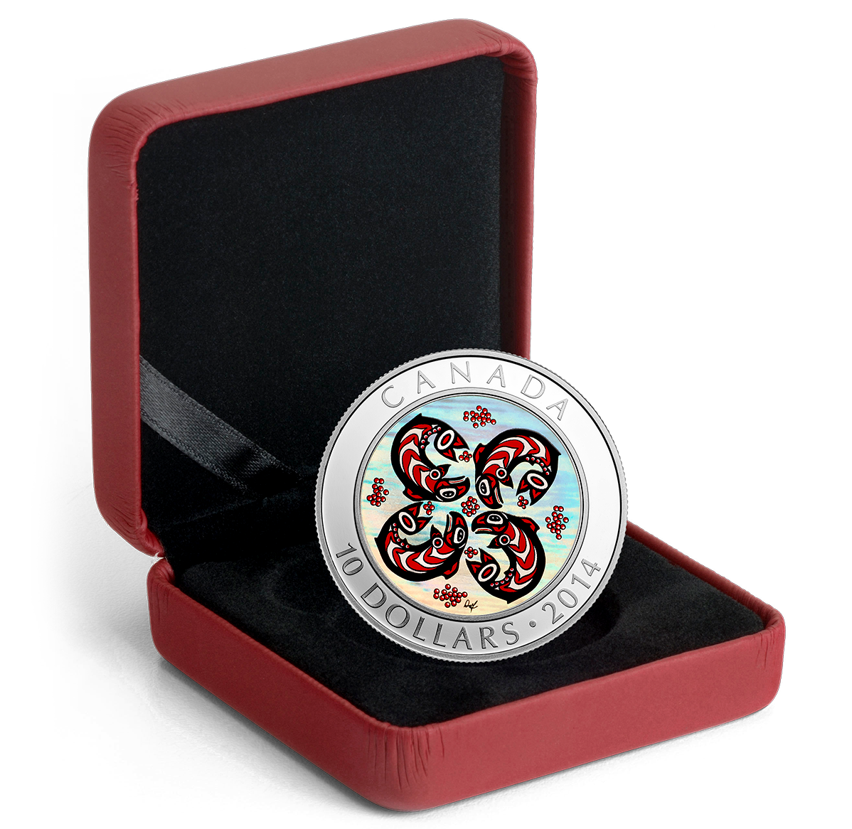 1/2 oz. Fine Silver Hologram Coin - First Nations Art: Salmon