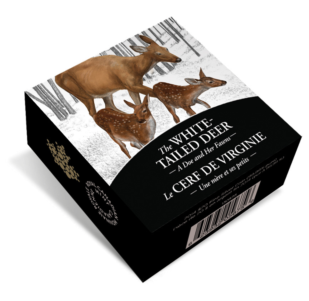 1 oz. Fine Silver Coin - White-Tailed Deer: A Doe and Fawns