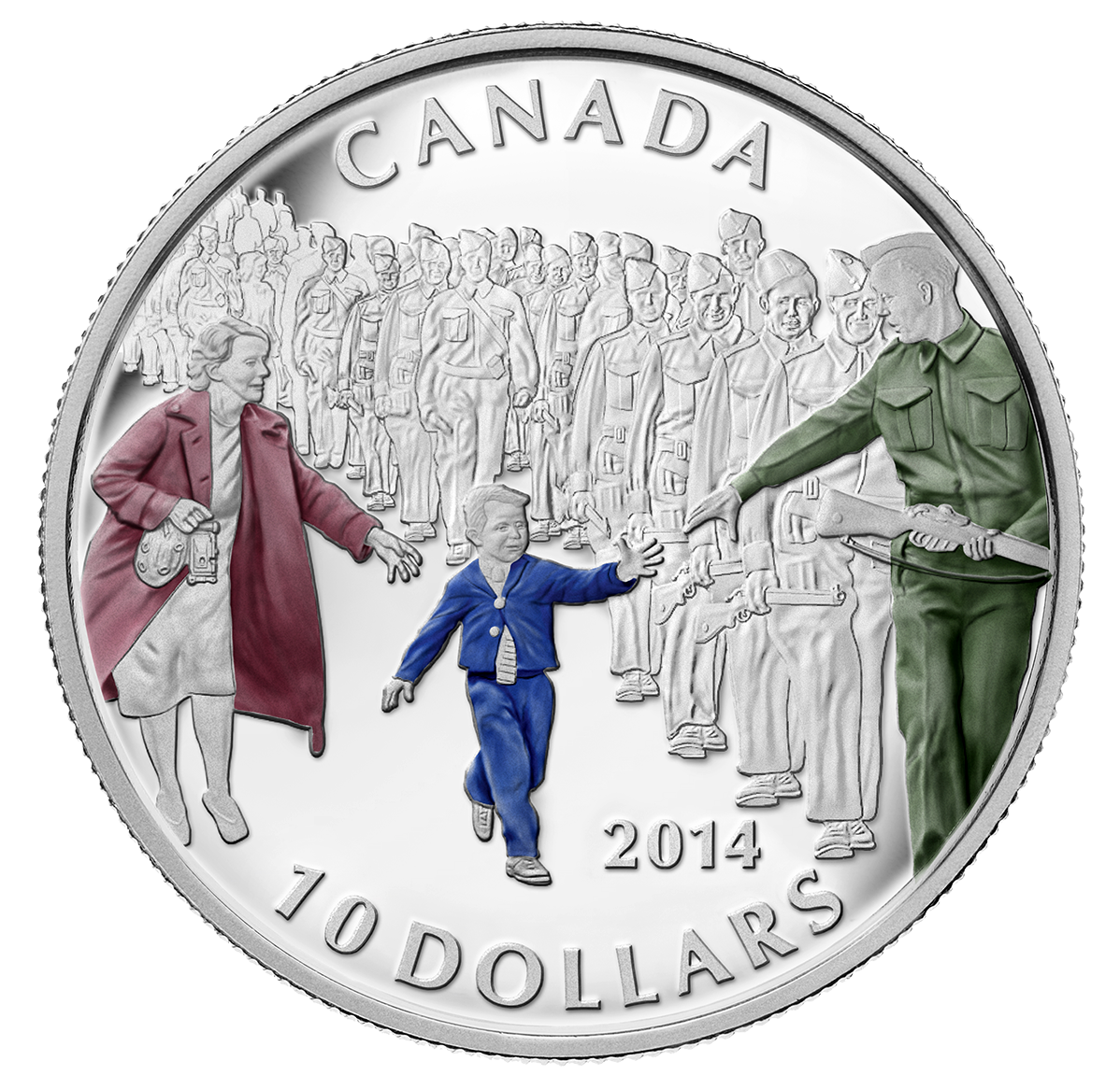 1/2 oz. Fine Silver Coloured Coin - Wait for Me, Daddy