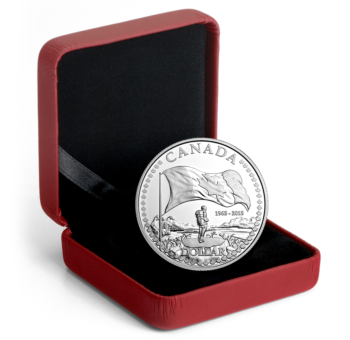 Proof Fine Silver Dollar - 50th Anniversary of the Canadian Flag