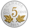 1 oz. Fine Silver Gold-Plated Coin - Legacy of the Canadian Nickel: The Two Maple Leaves - Mintage: 