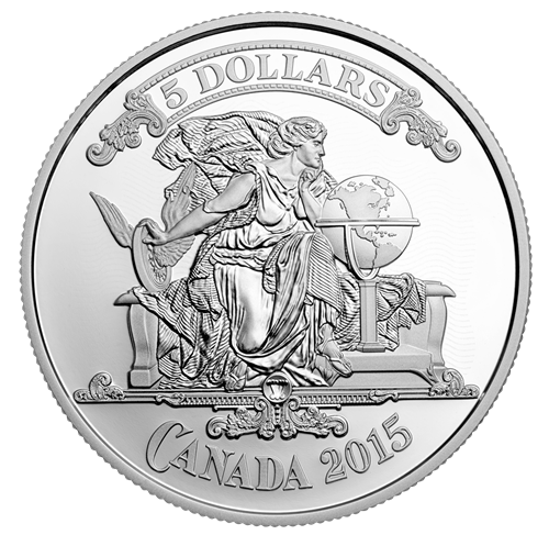 Pièce en argent fin – Série Billets de banque canadiens : Vignette du  billet canadien<br>Tirage : 8 500 (2015)