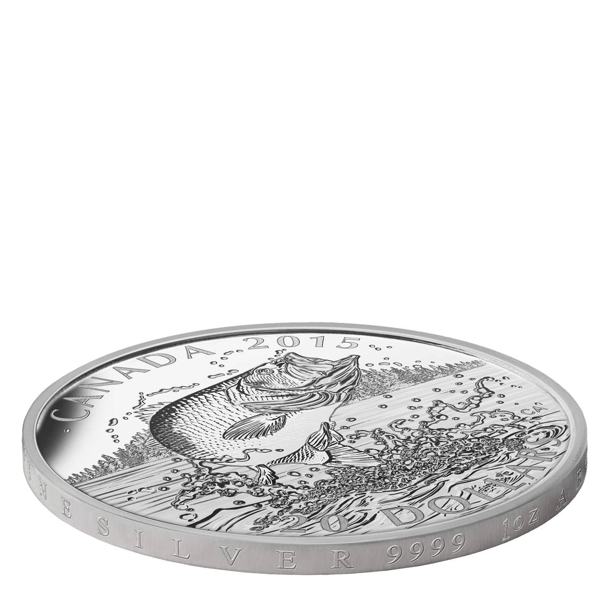 1 oz. Fine Silver Coin- North American Sportfish: Largemouth Bass -  Mintage: 6,500 (2015)