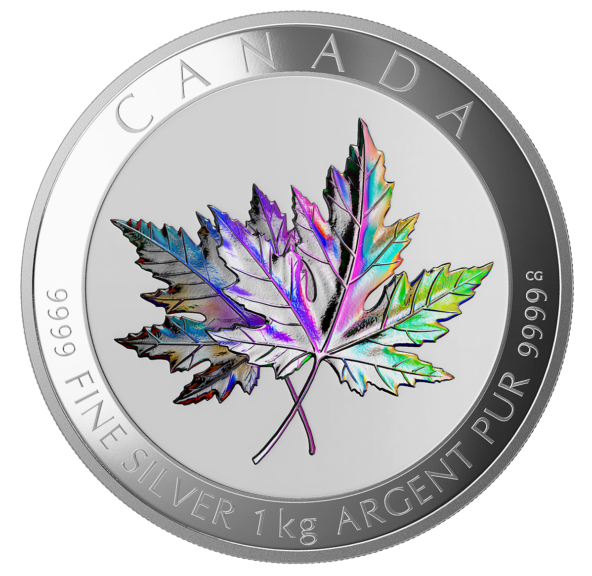 One-Kilogram Fine Silver Hologram Coin - Maple Leaf Forever