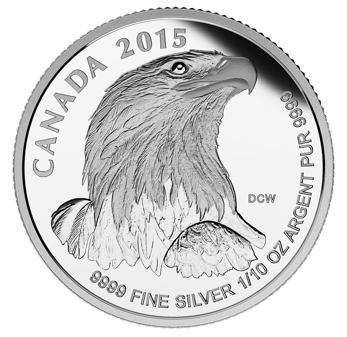 Canada 2015 American Bald Eagle 4 Coin Fractional Silver Proof Set in Wood Box 