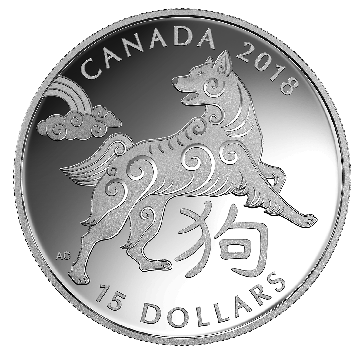  Year of the Dog 2018 プレート 2018 Year of the Dog 1oz Silver Proof Four-Coin Set
