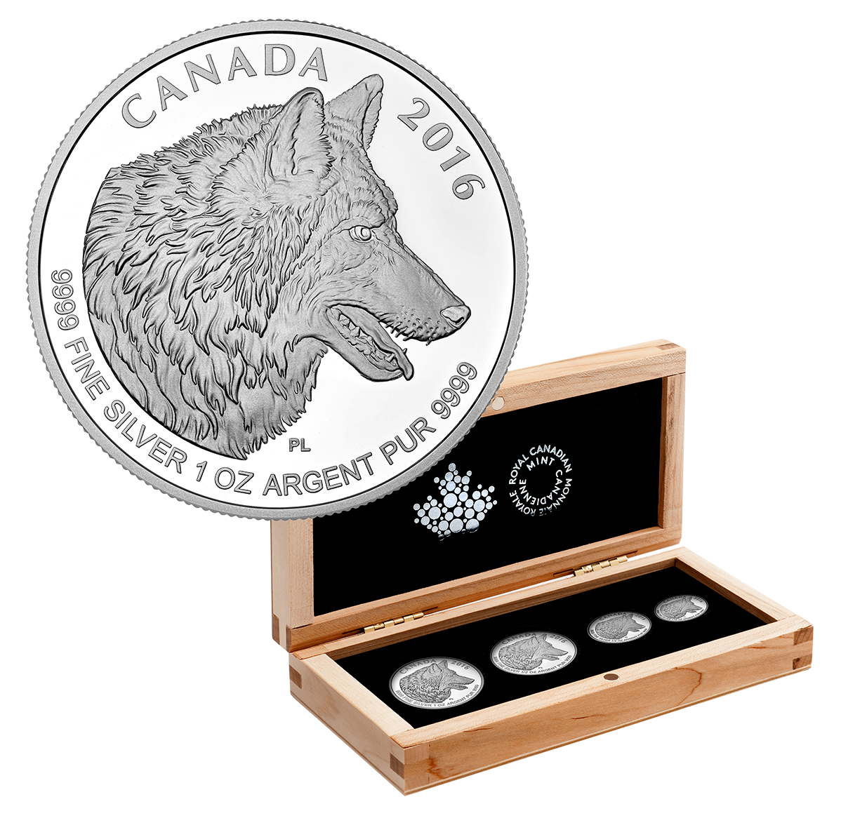 Fine Silver Fractional 4-Coin Set – The Wolf – Mintage