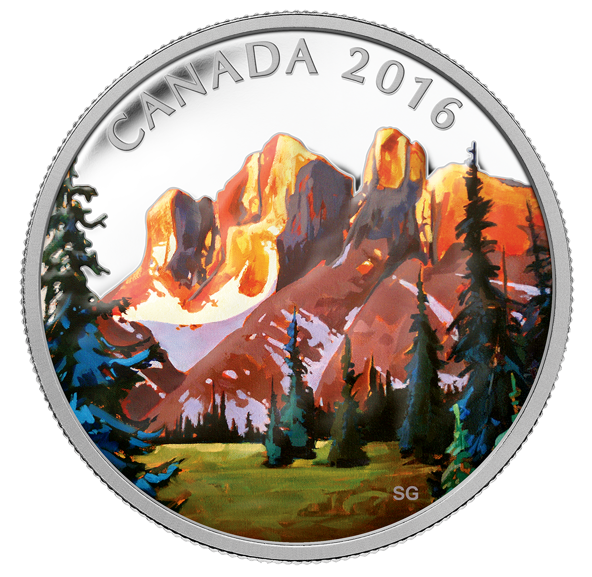 1 oz. Fine Silver Coloured Coin Canadian Landscape Series The