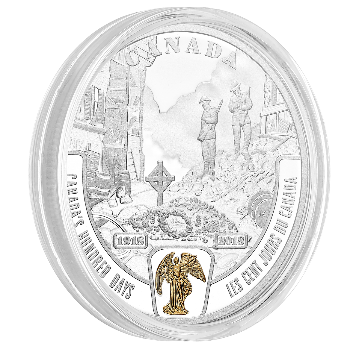 Canada’s Hundred Days 1 oz. Pure Silver Selectively GoldPlated Coin