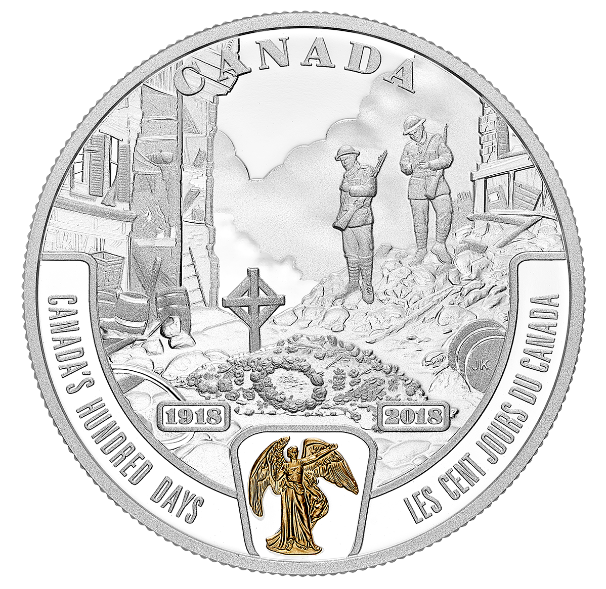 Canada’s Hundred Days 1 oz. Pure Silver Selectively GoldPlated Coin