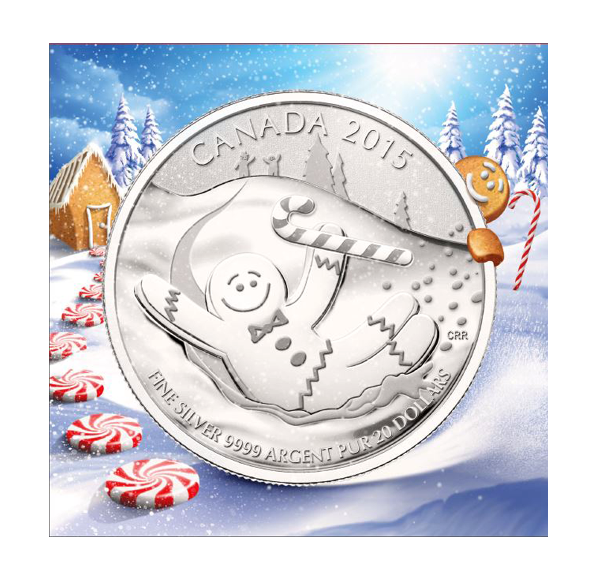 2015 CANADA $20 FINE SILVER GINGERBREAD MAN COMMEMORATIVE COIN IN PACKAGE!!!! 