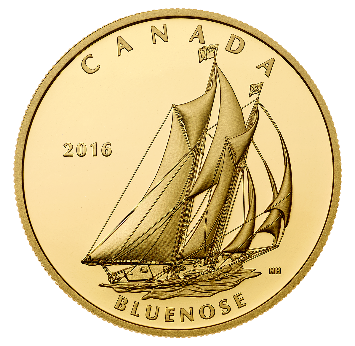 1 oz. Pure Gold Coin - Tall Ships Legacy: Bluenose - Mintage: 275