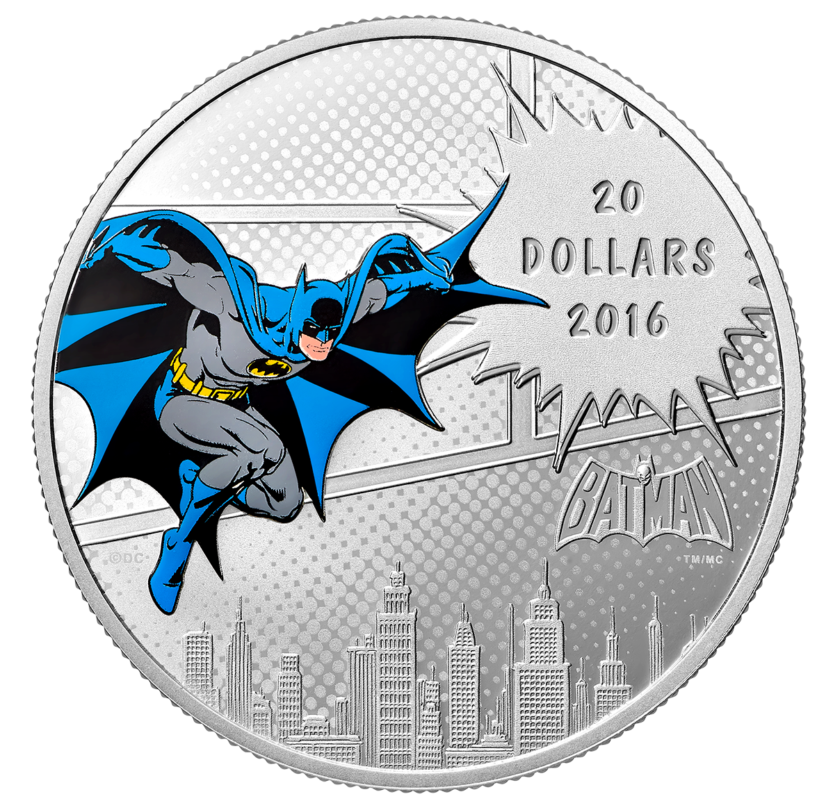 銀貨TheOfficialCoinoftheCANADIAN Mint DC Comics(TM) Originals: BATMAN(TM) - 1 oz. Pure Silver