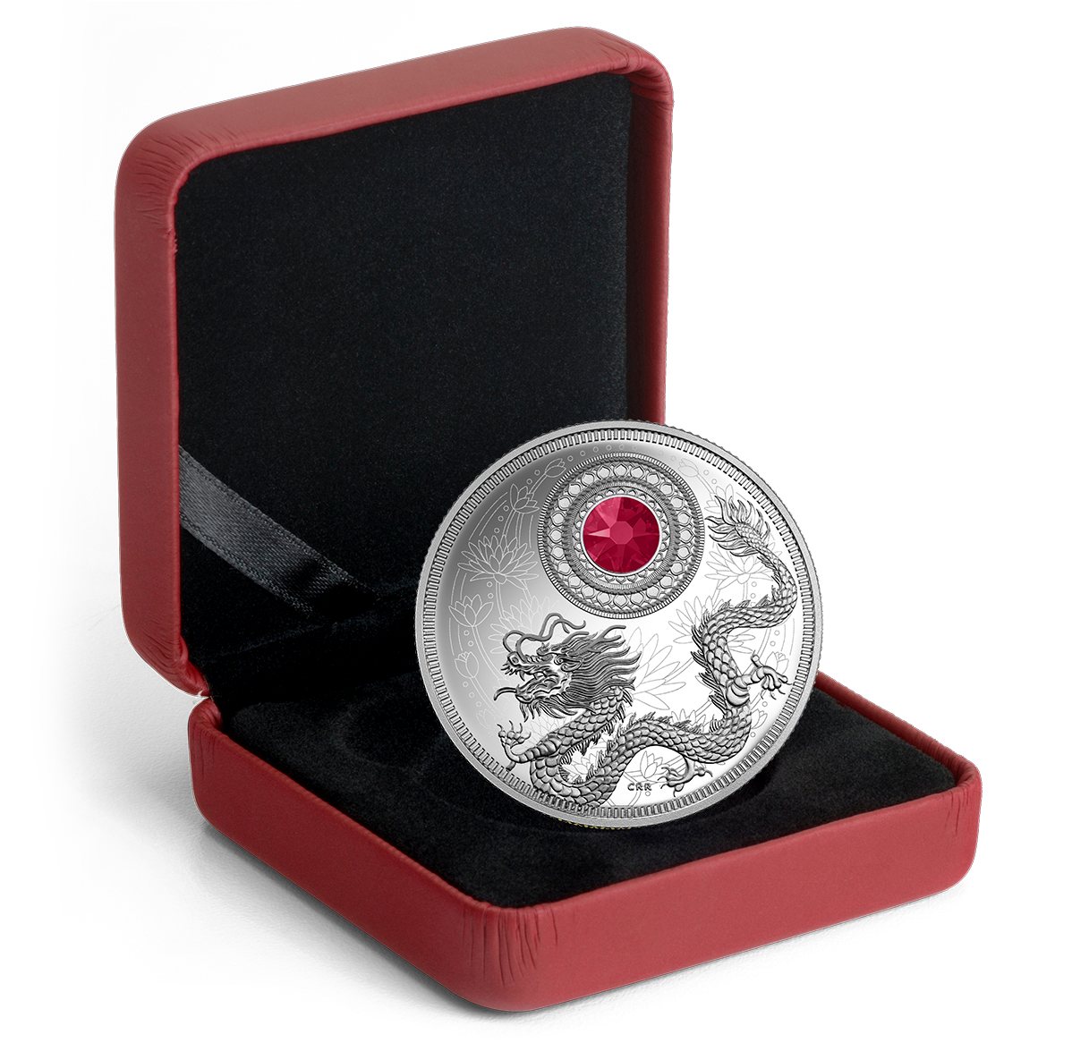 Pure Silver Coin made with Swarovski® crystal - Birthstones: July