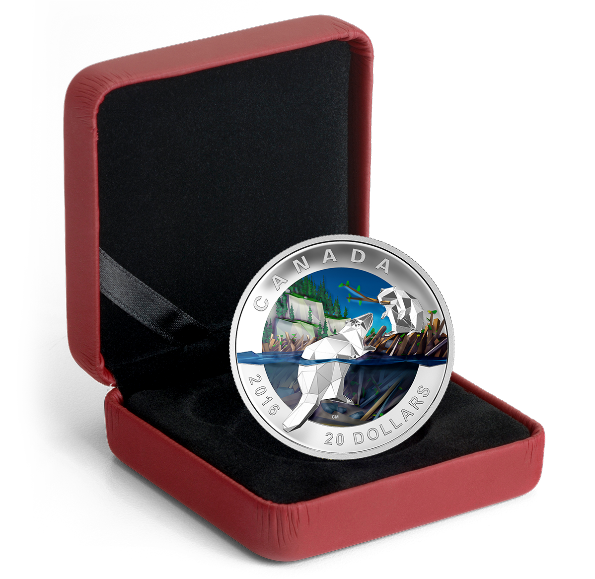 【カナダ銀貨】幾何学芸術 1オンス銀貨 ビーバー 2016 ジオメトリー アート 1 oz. Pure Silver Coin - Geometry in Art: Beaver - Mintage