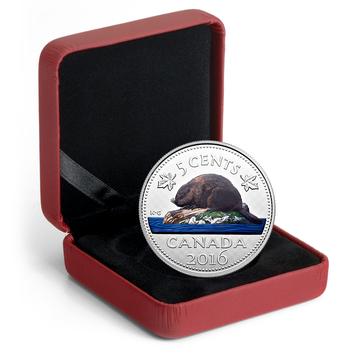 5 oz. Pure Silver Coloured Coin - Big Coin Series: 5-Cent Coin