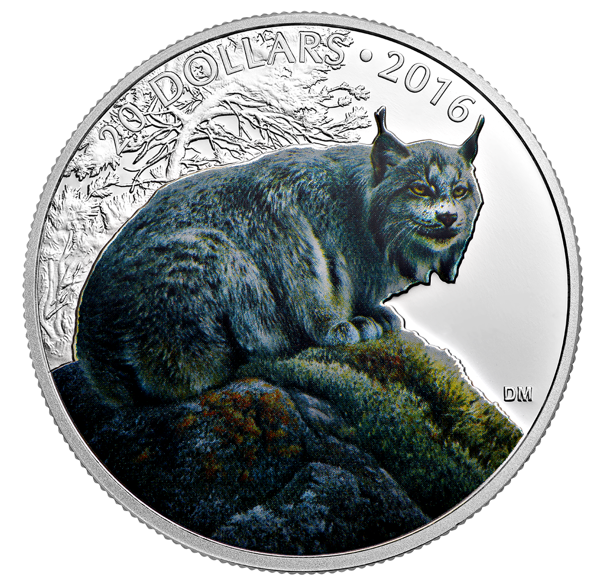 1 oz. Pure Silver Coloured Coin - Majestic Animal: Canadian Lynx