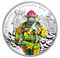 Pièce colorée en argent pur - Héros nationaux : Les pompiers - Tirage : 10 000 (2016)