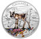 Pièce colorée de 1 oz en argent pur - Petits du monde animal : Le caribou - Tirage : 5 500 (2016)