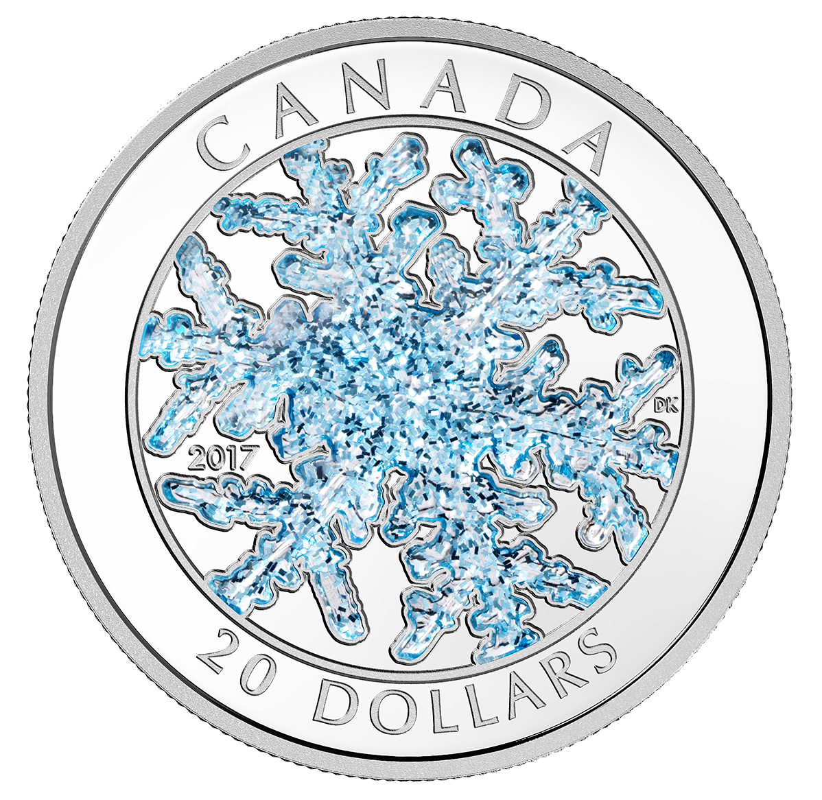 【30％OFF】 Pure oz. 1 Silver 6,000 Mintage: - Snowflake - Coin Coloured 小物