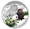 1 oz. Pure Silver Coloured Coin - Baby Animals: Woodchuck - Mintage: 5,500 (2016)