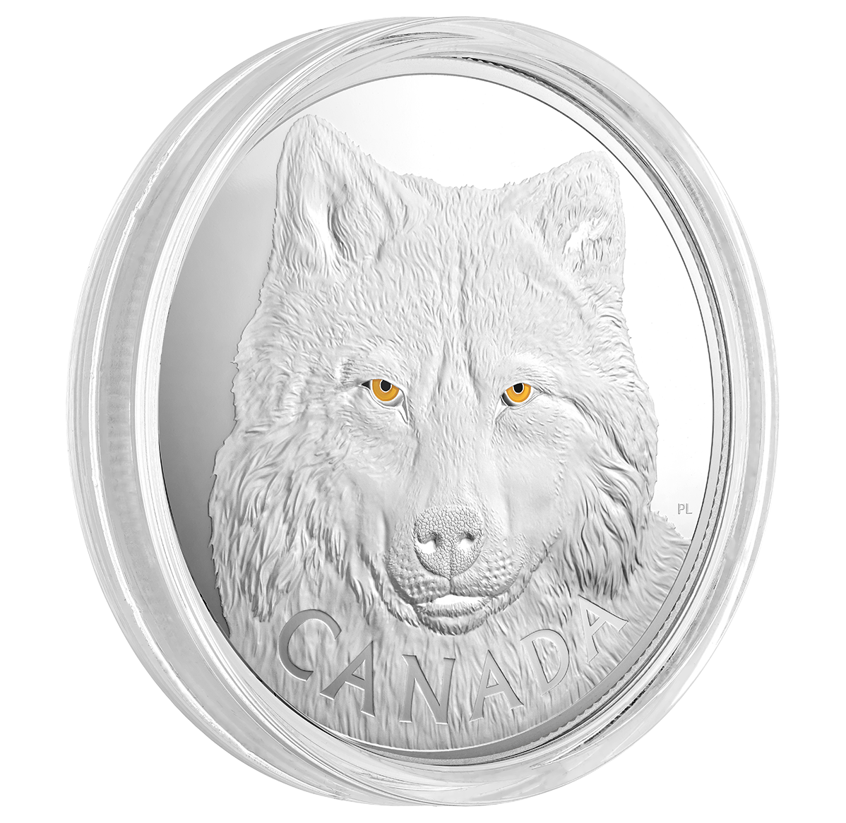 Pure Silver One-Kilogram Coin - In the Eyes of the Timber Wolf