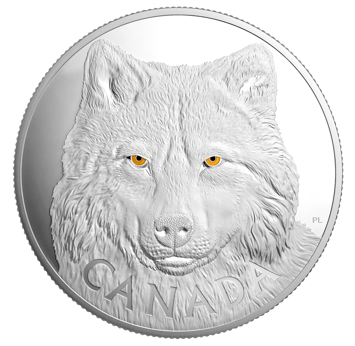 Pure Silver One-Kilogram Coin - In the Eyes of the Timber Wolf