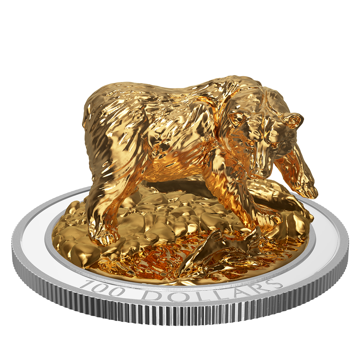 10 oz. Pure Silver Gold-Plated Coin - Sculpture of Majestic