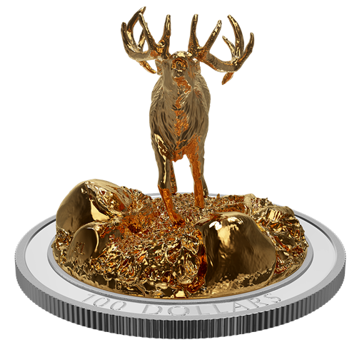 10 oz. Pure Silver Gold-Plated Coin - Sculpture of Majestic