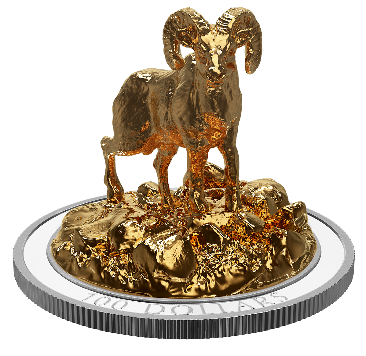 10 oz. Pure Silver Gold-Plated Coin - Sculpture of Majestic