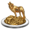 10 oz. Pure Silver Gold-Plated Coin - Sculpture of Majestic Canadian Animals: Wolf - Mintage: 1,200 